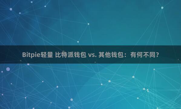 Bitpie轻量 比特派钱包 vs. 其他钱包：有何不同？